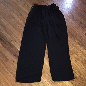 Shinestar Belt Cinched Waist Palazzo Pants